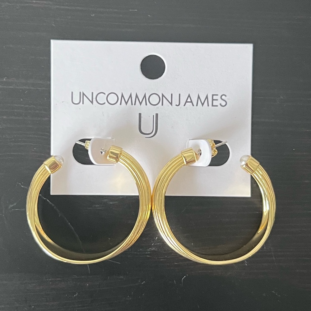 Uncommon James Earrings - Gold Hoops - NWT